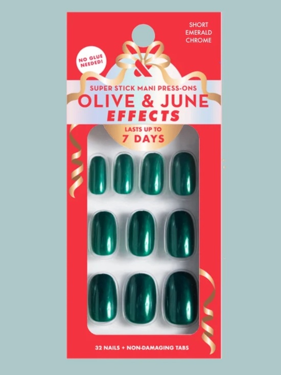 Olive and June Other - Olive and June Super Stick Mani Press On Nails in Emerald Chrome